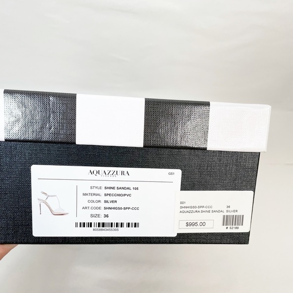 Aquazzura Shine 105 Embellished Crystal PVC Heels - Picture 9 of 11